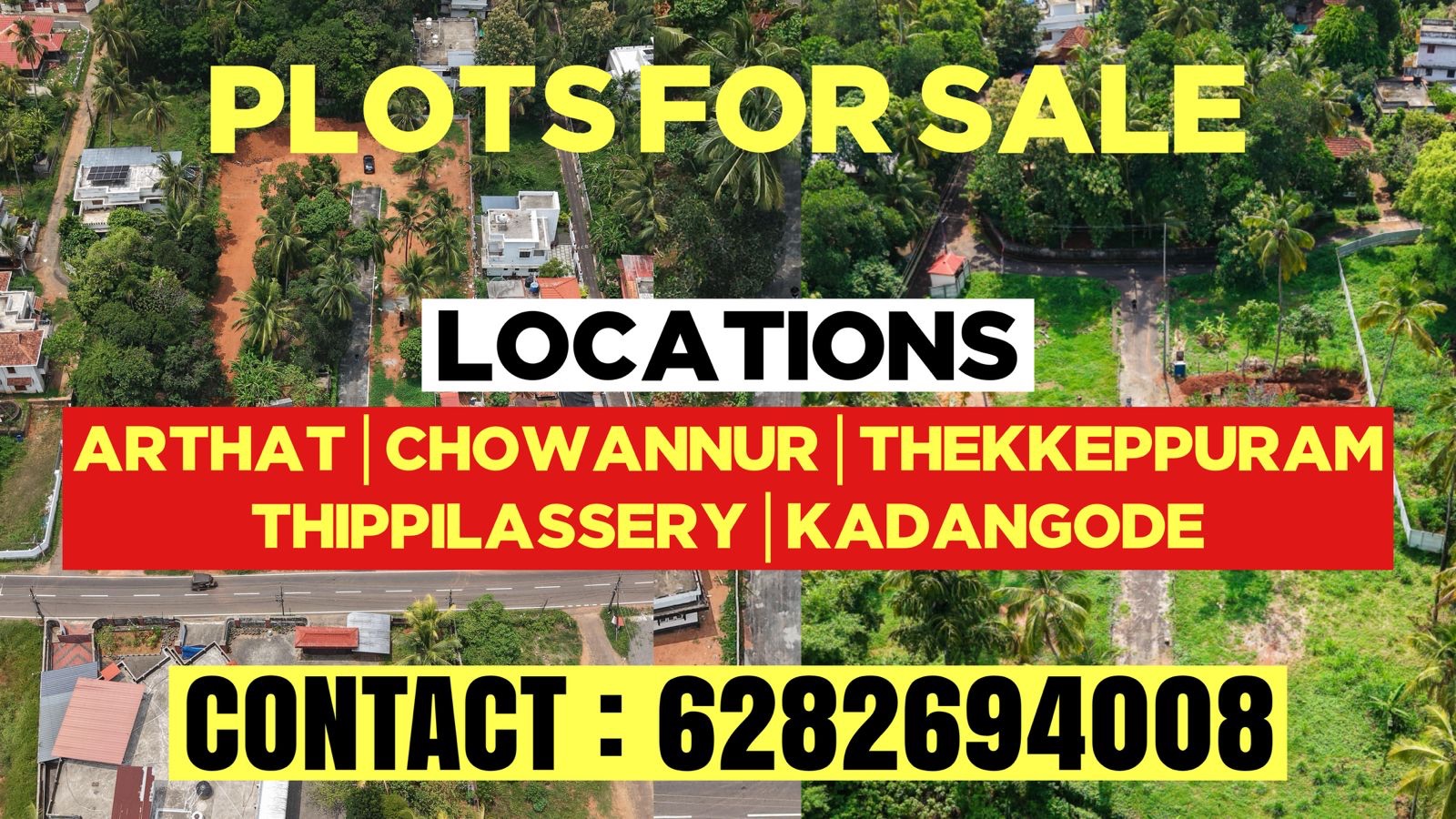 PLOT FOR SALE : ആർത്താറ്റ്‌, ചൊവ്വന്നൂർ, തിപ്പിലശ്ശേരി, കടങ്ങോട്‌, തെക്കേപ്പുറം തുടങ്ങിയ ഇടങ്ങളിൽ പ്രൈവറ്റ്‌ ടാർ റോഡ്‌ സൗകര്യത്തോട്‌ കൂടിയ ജല ലഭ്യതയുള്ള ഹൗസ്‌ പ്ലോട്ടുകൾ വിൽപക്ക്‌