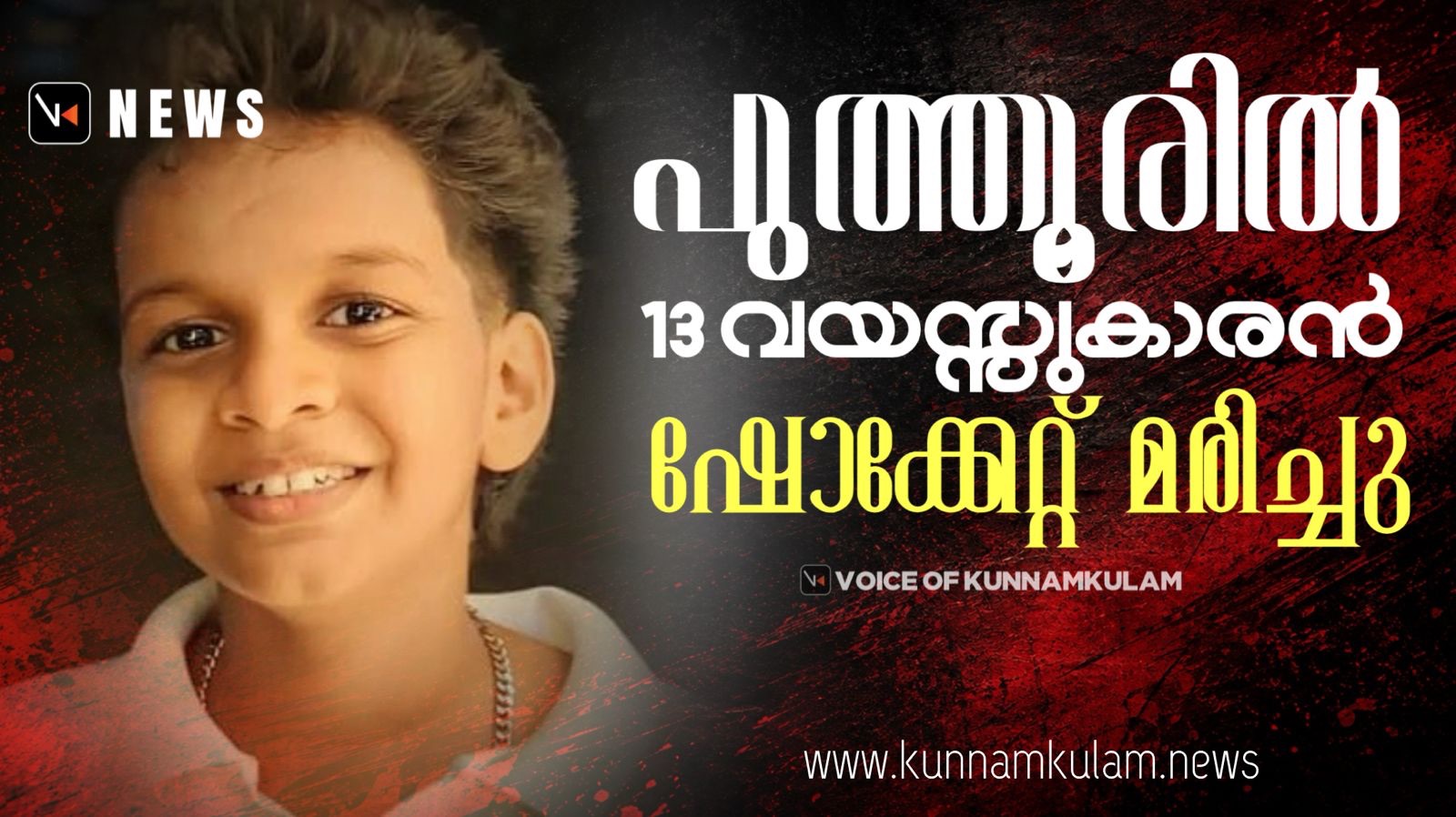 പുത്തൂരിൽ എട്ടാം ക്ലാസ് വിദ്യാർത്ഥി ഷോക്കേറ്റ് മരിച്ചു